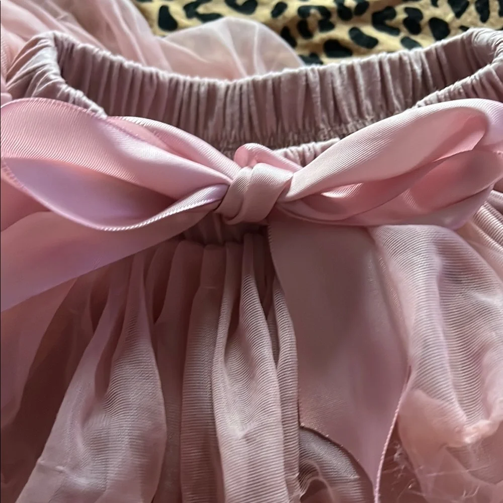 B31 Small Shop Pink Ruffled Tutu Skirt with Bow - Picture 2 of 5
